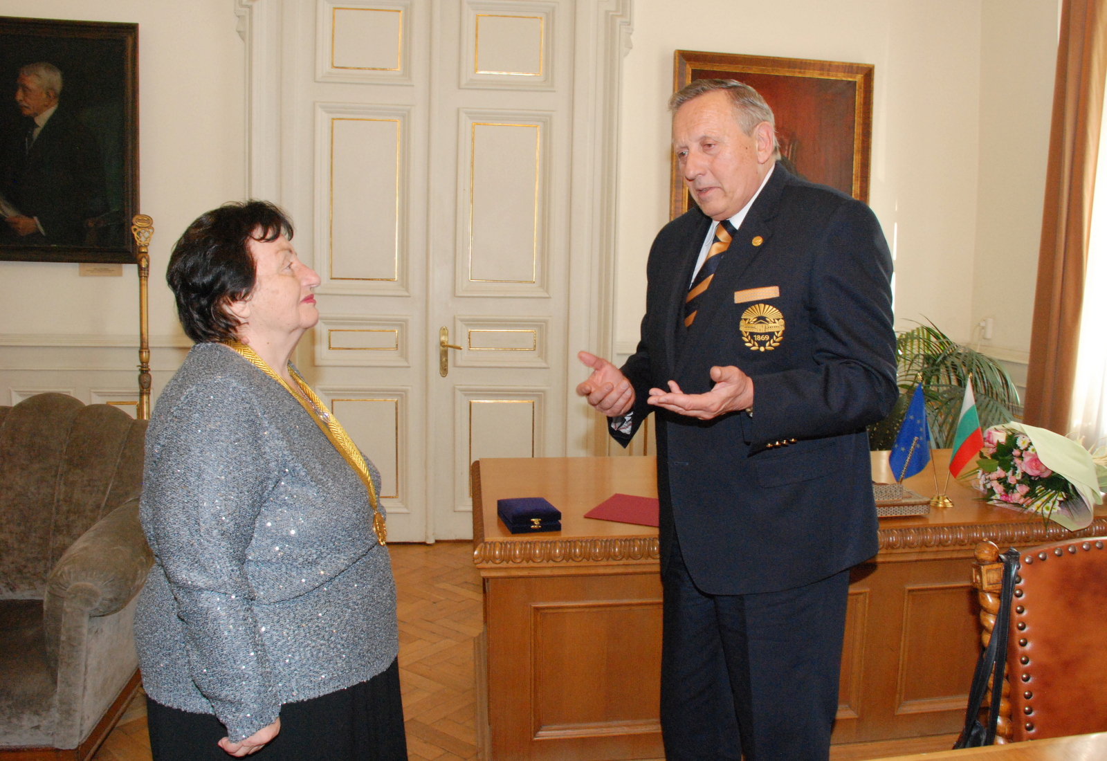 Corr. Member Emiliya Pernishka Awarded Honorary Sign “Marin Drinov” with Ribbon