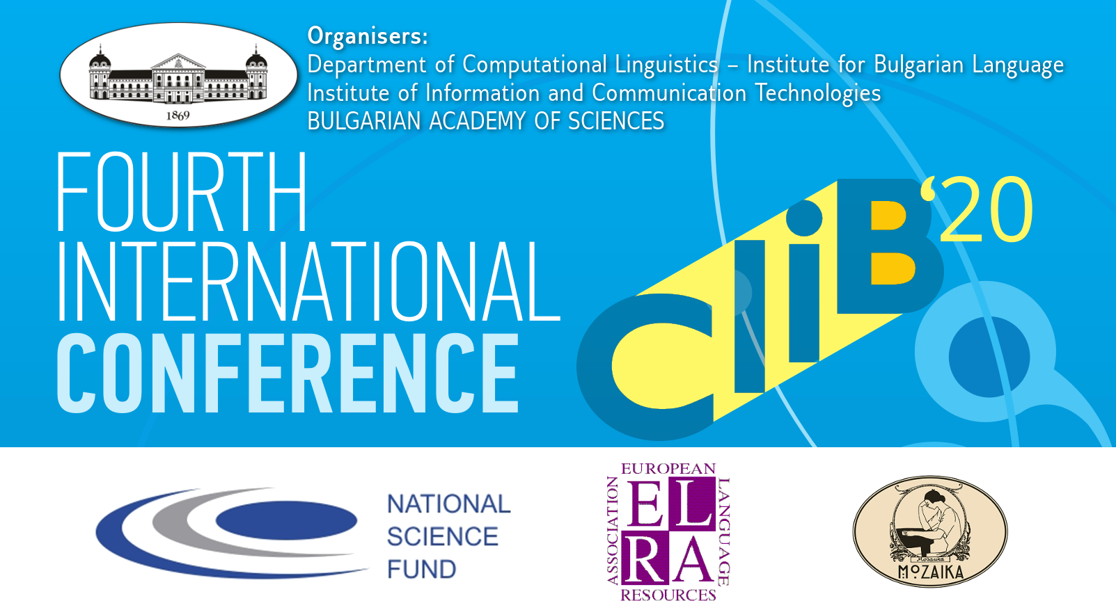 Четвърта конференция „Компютърната лингвистика в България“ (CLIB 2020)